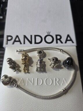 Pandora Star Wars Bracelet Silver & Gold Charm Set —